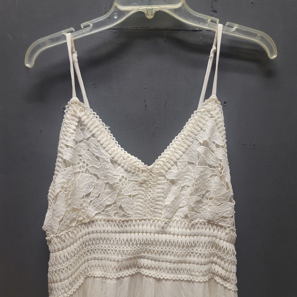 No Comment Plus Cream Lace Tiered Maxi Dress Boho Cottagecore French Country 2X - Picture 3 of 9